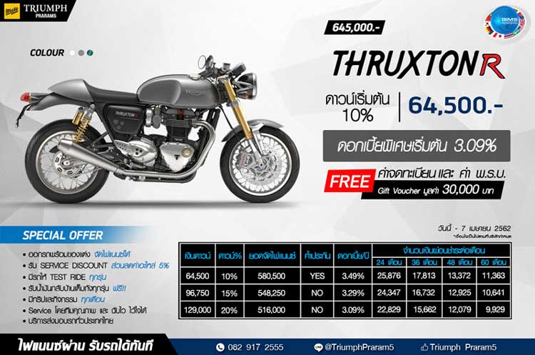 THRUXTON R โปรโมชั่น Archives - รีวิวรถมอเตอร์ไซค์ใหม่ถูกใจใช่เลย